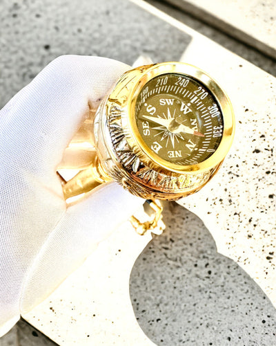 Kompasso Brown - Kävelykepin Rakkaus - Käsin Veistetty Puu - Eksklusiivinen Painos Kaiverrusmahdollisuudella