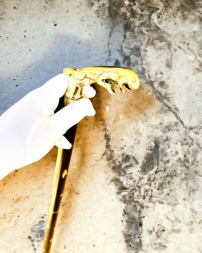 Mango-puinen "Jaguar Elegance" kävelykeppi - mahdollisuus personointiin kaiverruksella