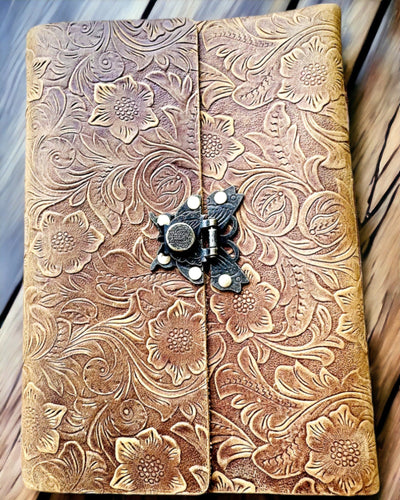 Luksus Retro Muistikirja Nahkakannella - "Vintage Elegance", 480 sivua, mahdollisuus personointiin kaiverruksella