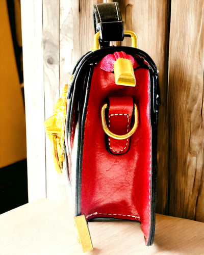 "Królewski Ryk" Neliönmuotoinen Olkalaukku Leijonan Päällä