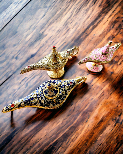 Aladdinin Taikalamppu Kaiverrusmahdollisuudella - Klassinen Kultainen Vaihtoehto, punottu