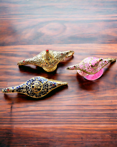 Aladdinin Taikalamppu Kaiverrusmahdollisuudella - Klassinen Kultainen Vaihtoehto, punottu