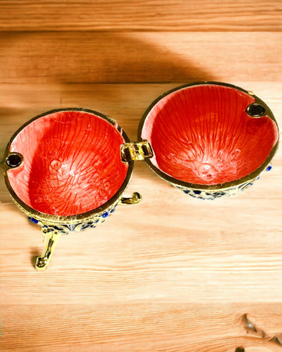 Eksklusiivinen Fabergé-muna - tummansininen väri – Koristeellinen Emalikorurasia