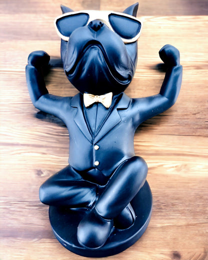Figurka Bulldog Elegance - Ylellinen lasinpidike, mahdollisuus personointiin kaiverruksella