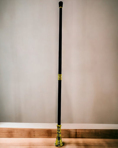 Luksusinen keppi kultaisella kukkamuotoisella kahvalla – Elegantti ja muodikas, 93 cm