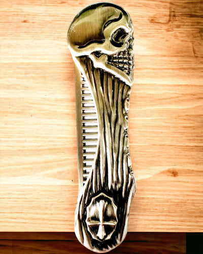 Mystic Skull Comb - premium-kampa, mahdollisuus personointiin kaiverruksella