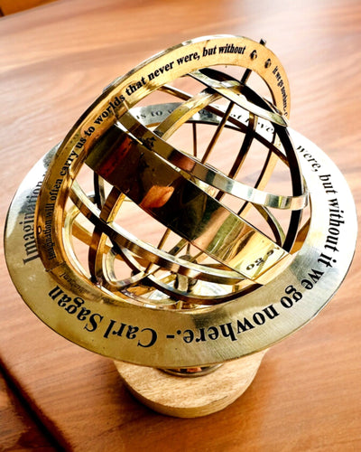 Astrolabium Artis - Käsintehty kaiverrusmahdollisuudella, toimiston koriste, premium