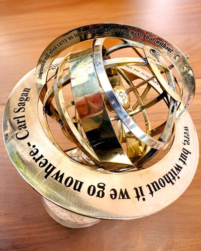 Astrolabium Artis - Käsintehty kaiverrusmahdollisuudella, toimiston koriste, premium