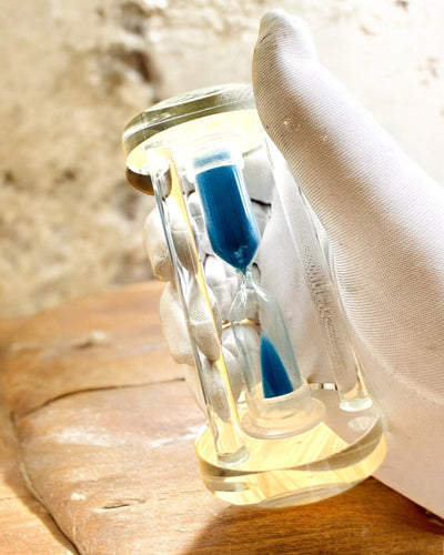 Klepsydra "Blue Elegance", 10 cm korkea, mittaa 10 minuuttia aikaa