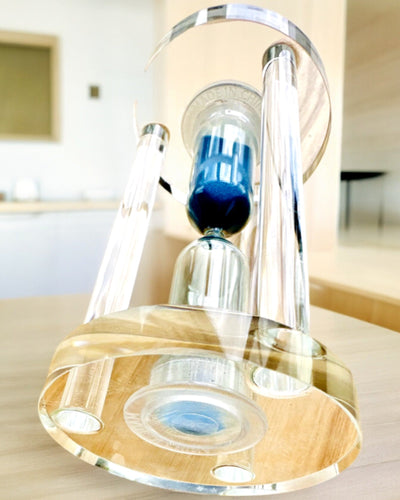 Klepsydra "Blue Elegance", 10 cm korkea, mittaa 10 minuuttia aikaa