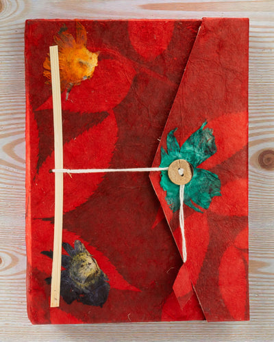 Taiteellinen Lokta-muistikirja Ruby Bloom – Rohkeat kukat (45 lehteä, 21 x 15 cm)