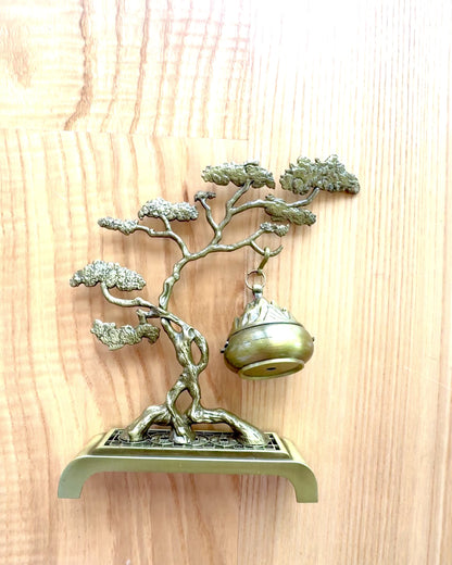Tyylikäs metallinen bonsai-suitsuketeline - mahdollisuus personointiin kaiverruksella lahjaksi
