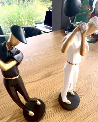 Golfarin figuuri "Swing Elegance", 24 cm korkea, koristeellinen kaiverrusmahdollisuudella lahjaksi