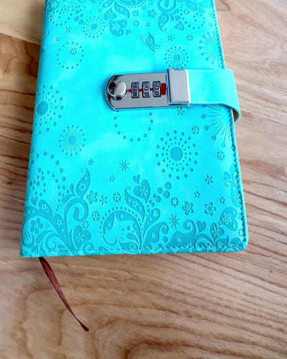Eksklusiivinen Muistikirja, PU-nahka, A5 Salasanalukolla - "Secret Journal", personointi kaiverruksella