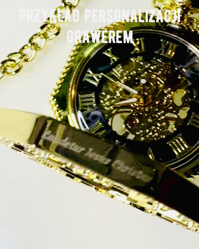 Eksklusiivinen Steampunk-tyylinen Taskukello Näkyvällä Koneistolla - Klassista Eleganssia