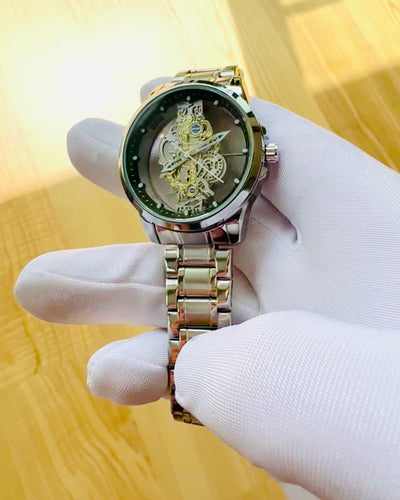 Tyylikäs miesten kello KIMSDUN Prestige Läpinäkyvä Mekanismi ja Urheilullinen Eleganssi, mahdollisuus personointiin kaiverruksella