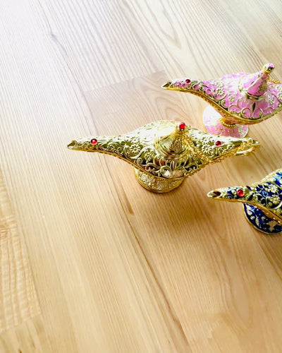 Aladdinin Taikalamppu Kaiverrusmahdollisuudella - Klassinen Kultainen Vaihtoehto, punottu