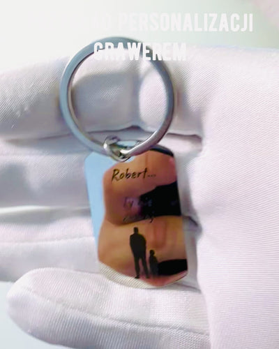 Ruostumattomasta teräksestä valmistettu sotilas-ID "Nieśmiertelnik" -avaimenperä – Personoitu kaiverrus