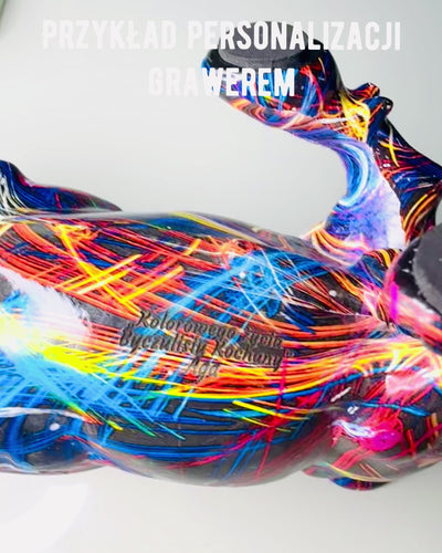 Koristeellinen härkäveistos "BullArt" – Uniikki taideteos kaiverrusmahdollisuudella - 4 värivaihtoehtoa, personoitavaksi lahjaksi