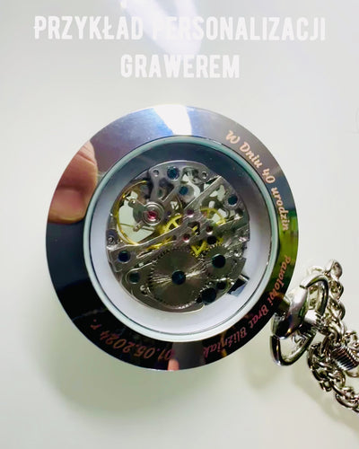 Hopeinen Eksklusiivinen Mekaaninen Taskukello Retro-tyyliin, Vedenkestävä - Eleganssia Joka Tilaisuuteen, kaiverruksella