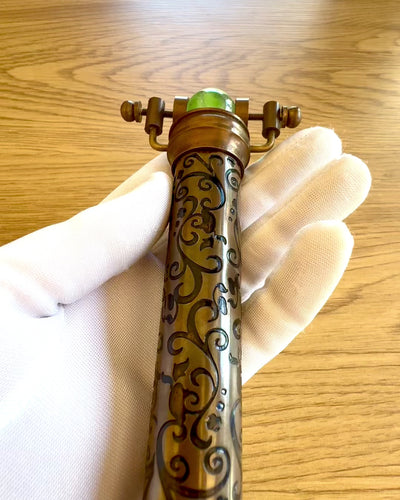 Kaleidoskooppi Vintage „Emerald Dreams”, 15 cm – käsintehty, mahdollisuus personointiin kaiverruksella lahjaksi