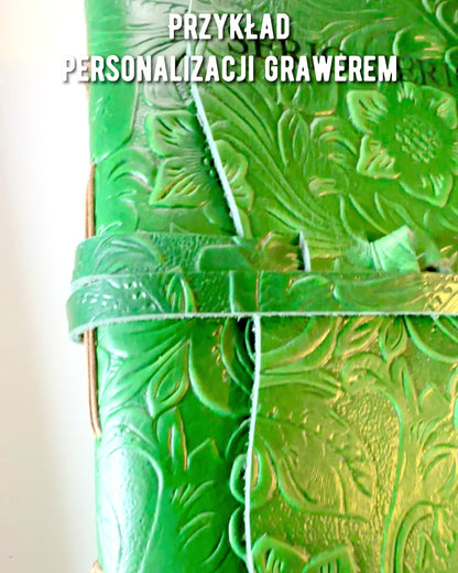 Nahkainen Premium-muistikirja "Luonnon Eleganssi" - 200 sivua, 120g, muistikirja, luonnoslehtiö, 2 väriä valittavana, personointi kaiverruksella