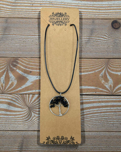 Elämänpuu-kaulakoru Voima ja Suoja – Musta akaatti