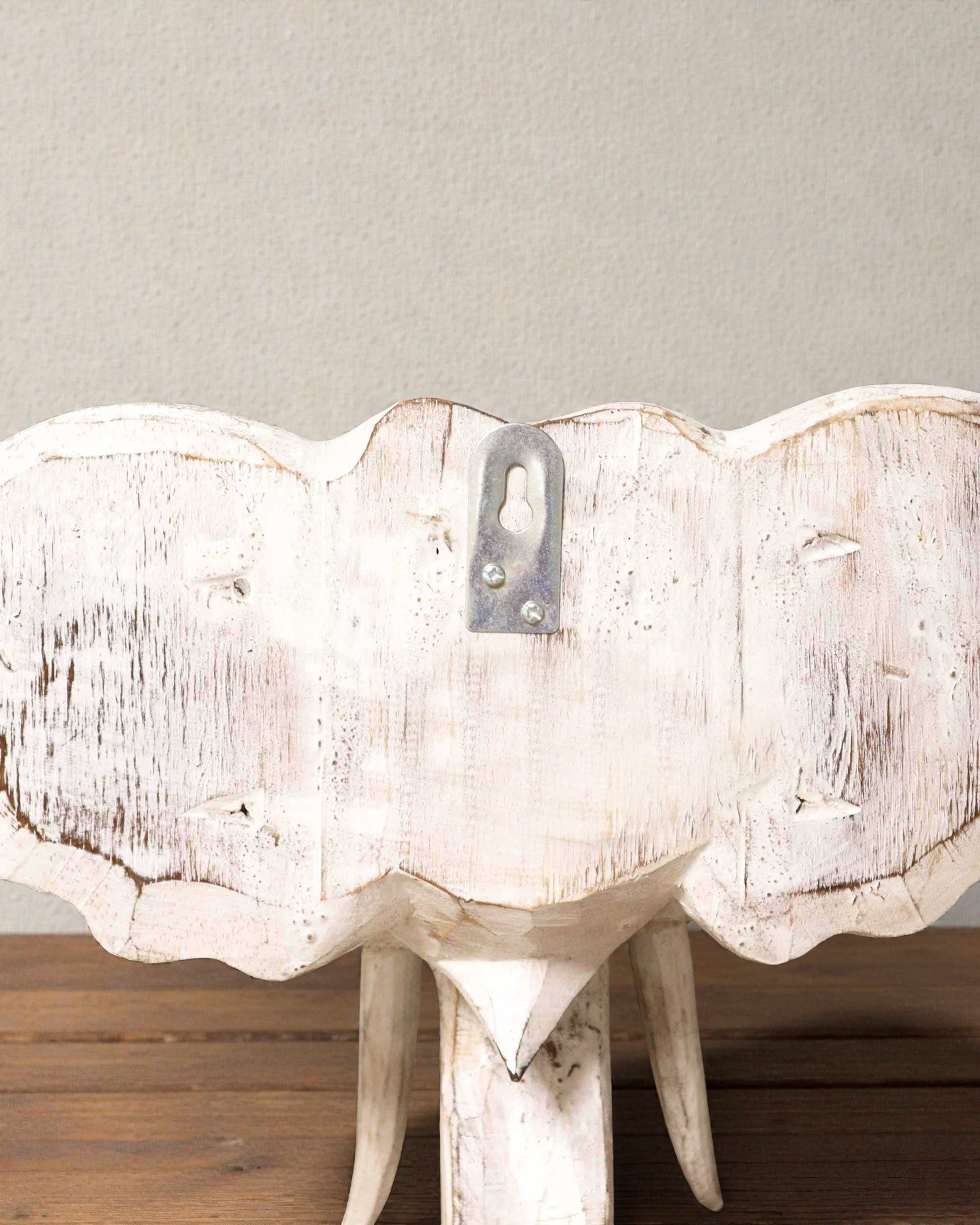 Suuri norsun pää 29x26 cm – Valkoinen ja kulta