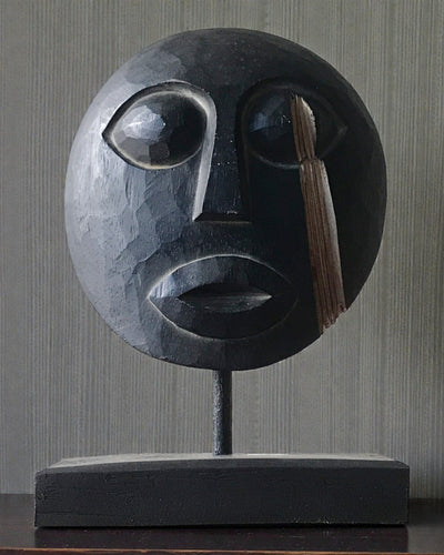 Timorilainen esi-isien vartijan naamio 27x20 cm – Musta